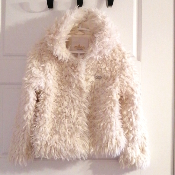 Girls Hoodie Faux Fur Sweater size 6 - Picture 1 of 6